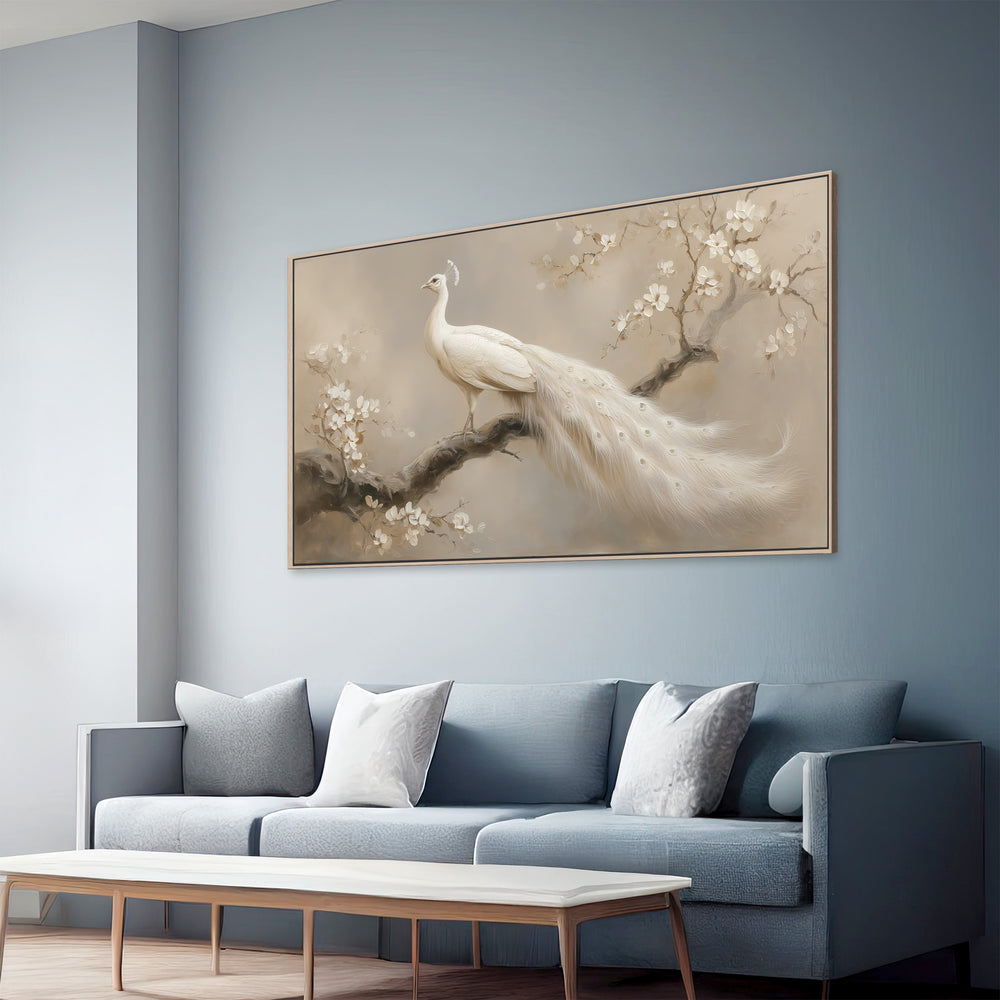White Peacock Canvas Print