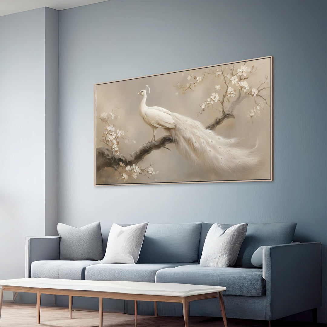 White Peacock Canvas Print