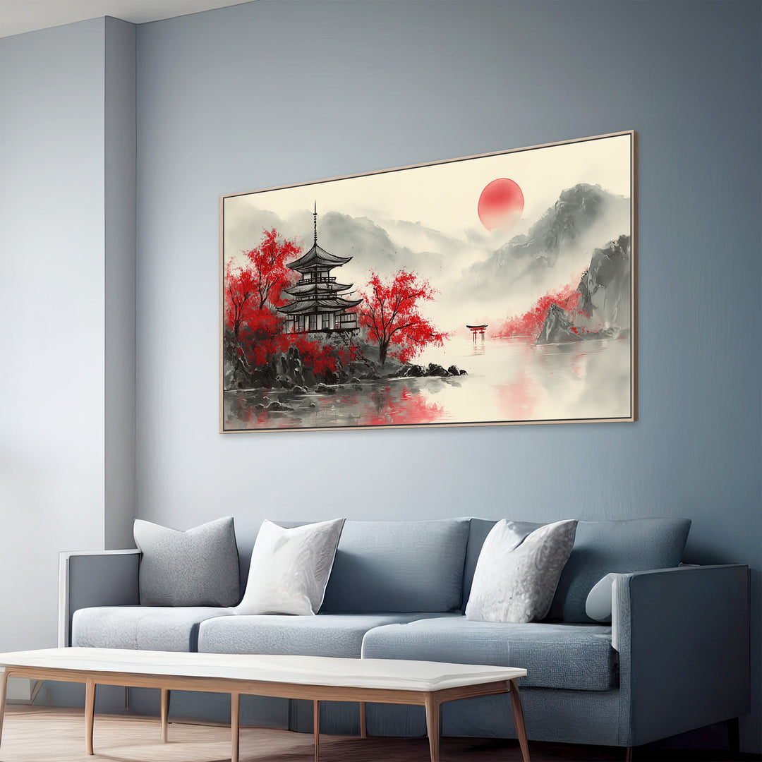 Large Japanese Temple Canvas Print