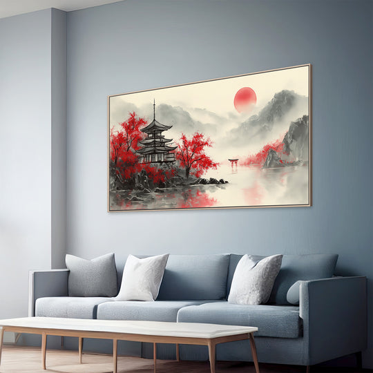 Large Japanese Temple Canvas Print
