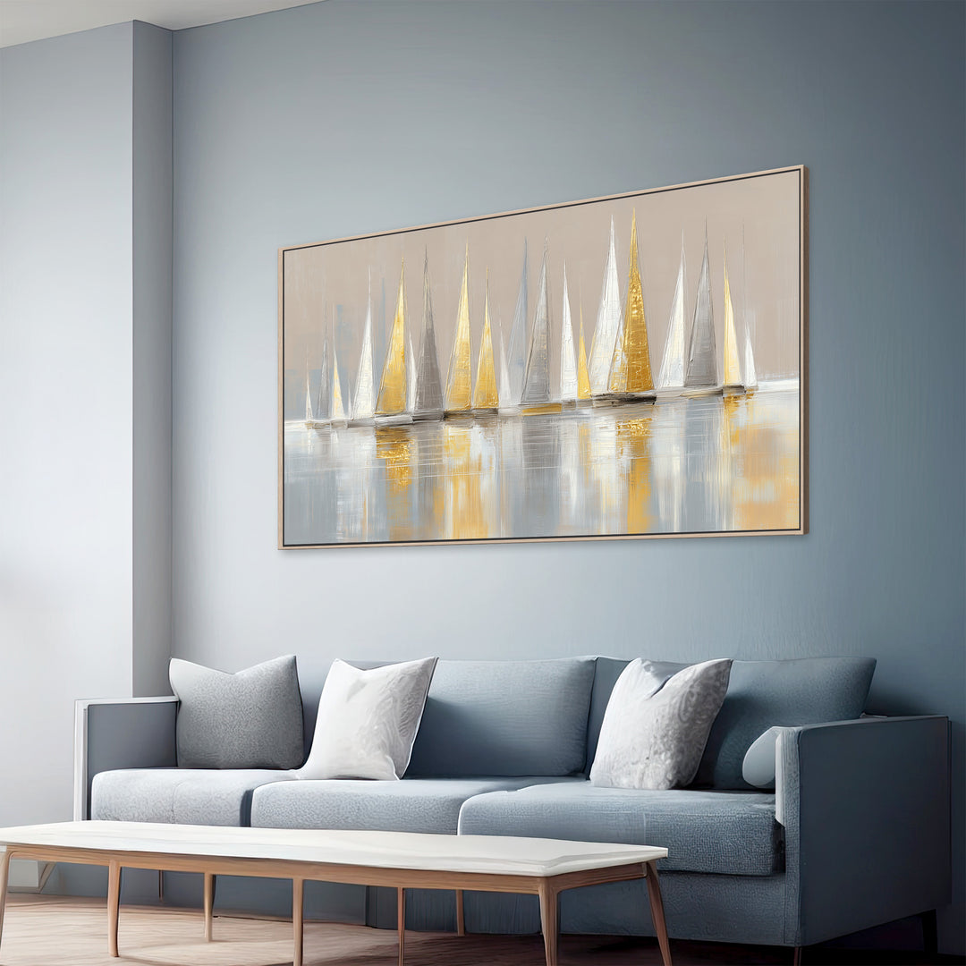 Gold Sailboat Canvas Print