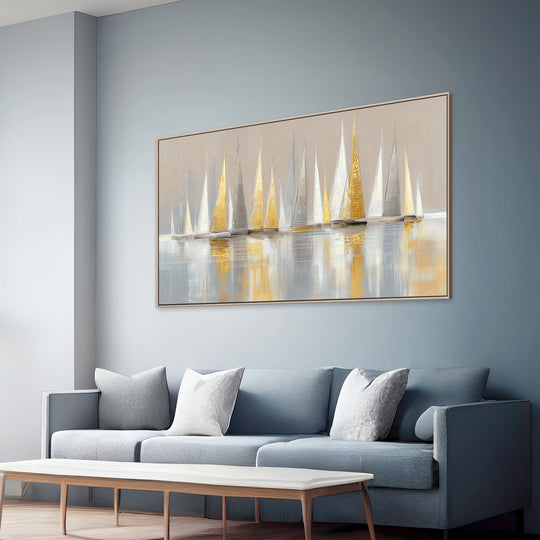 Gold Sailboat Canvas Print