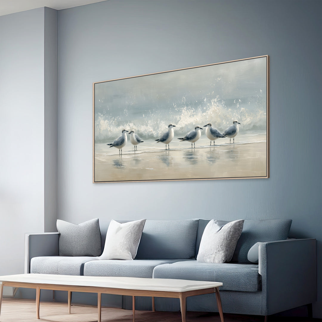 Seagull Beach Canvas Print