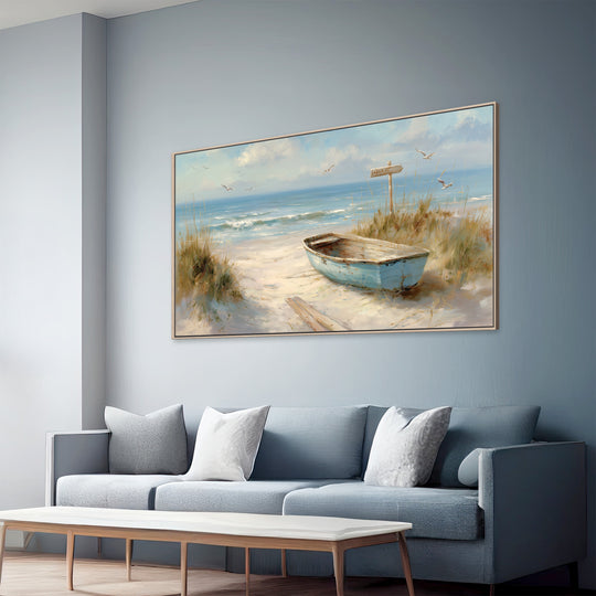 Rowboat beach wall art