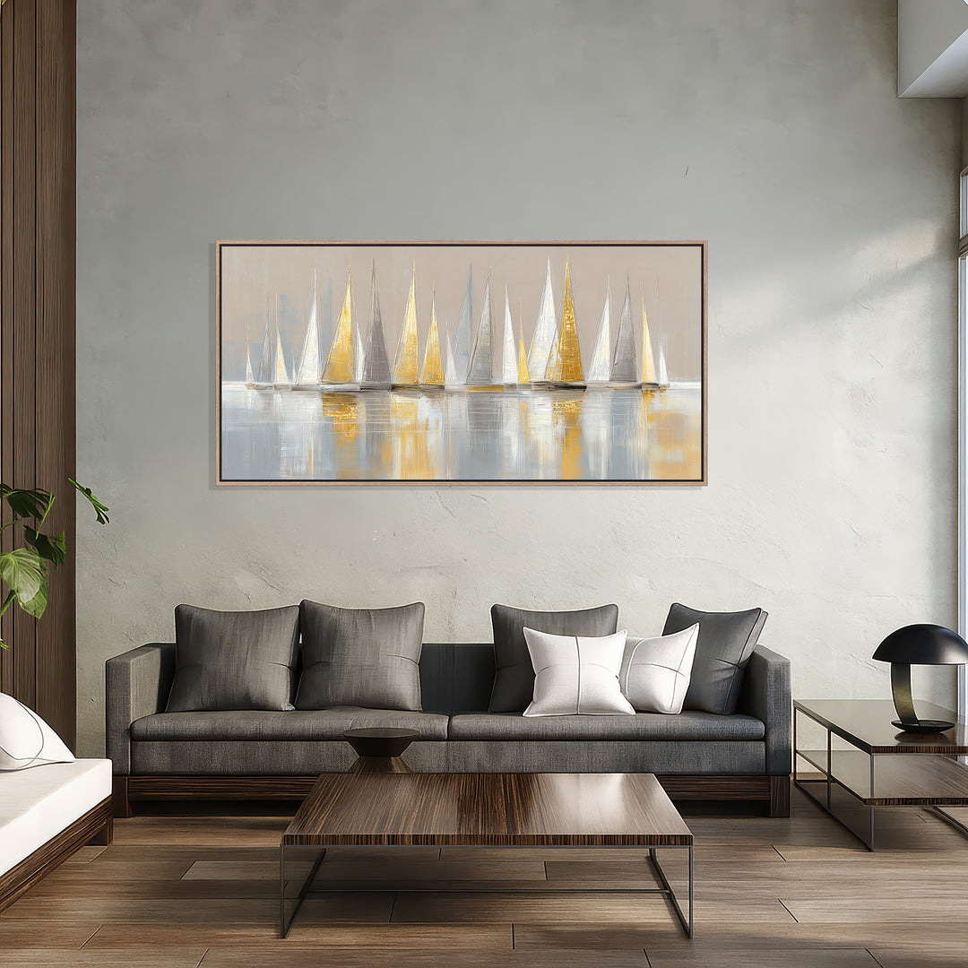 Gold Sailboat Canvas Print