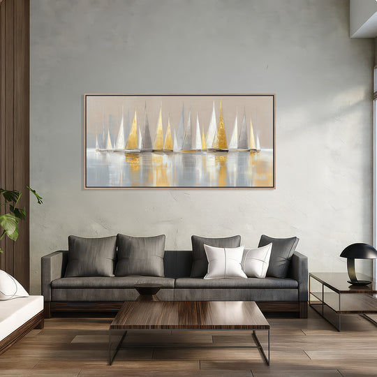 Gold Sailboat Canvas Print