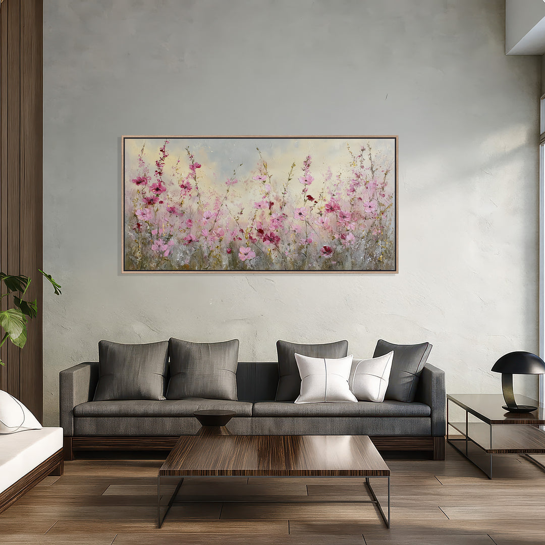 Pink Wildflower Meadow Canvas Print