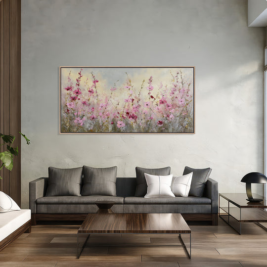 Pink Wildflower Meadow Canvas Print