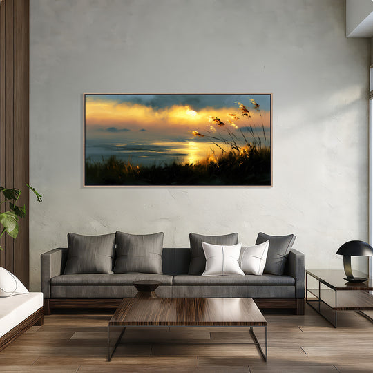 Large Coastal Sunset Canvas Print