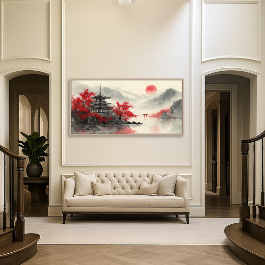 Large Japanese Temple Canvas Print