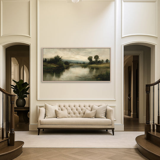 River Landscape Canvas Print