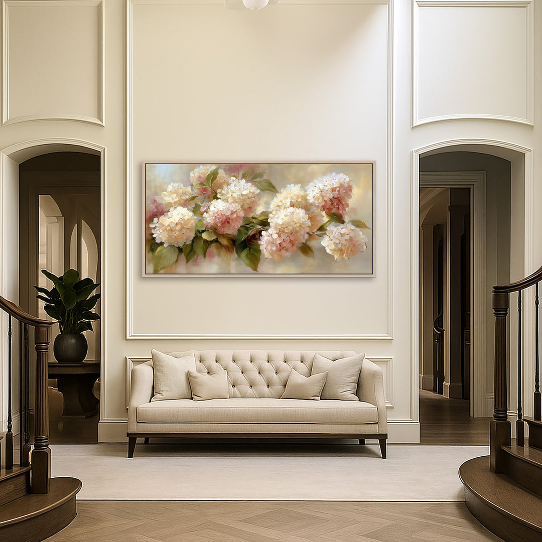 Blush Hydrangea Canvas Print
