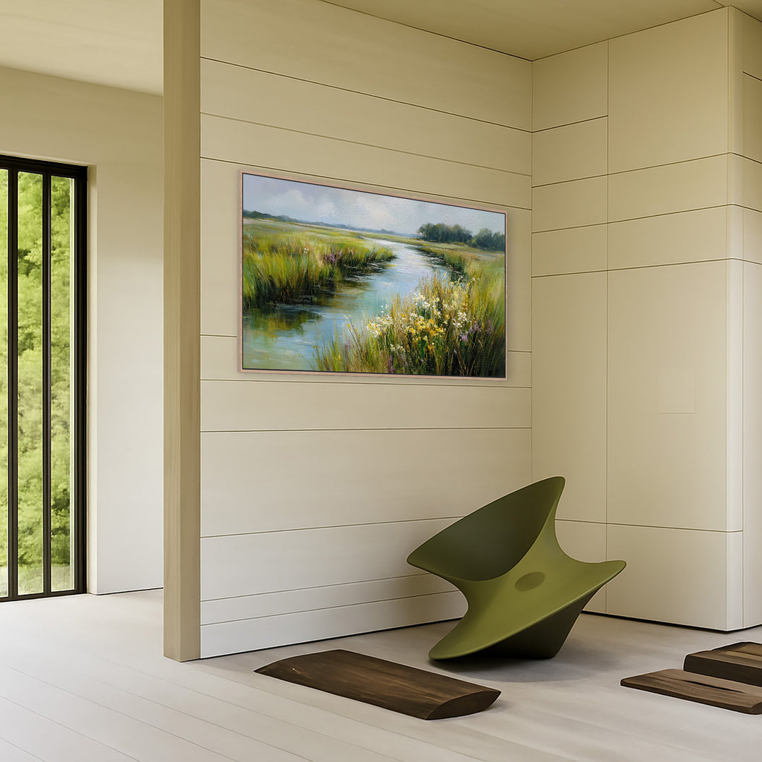 River meadow canvas print