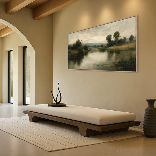 River Landscape Canvas Print