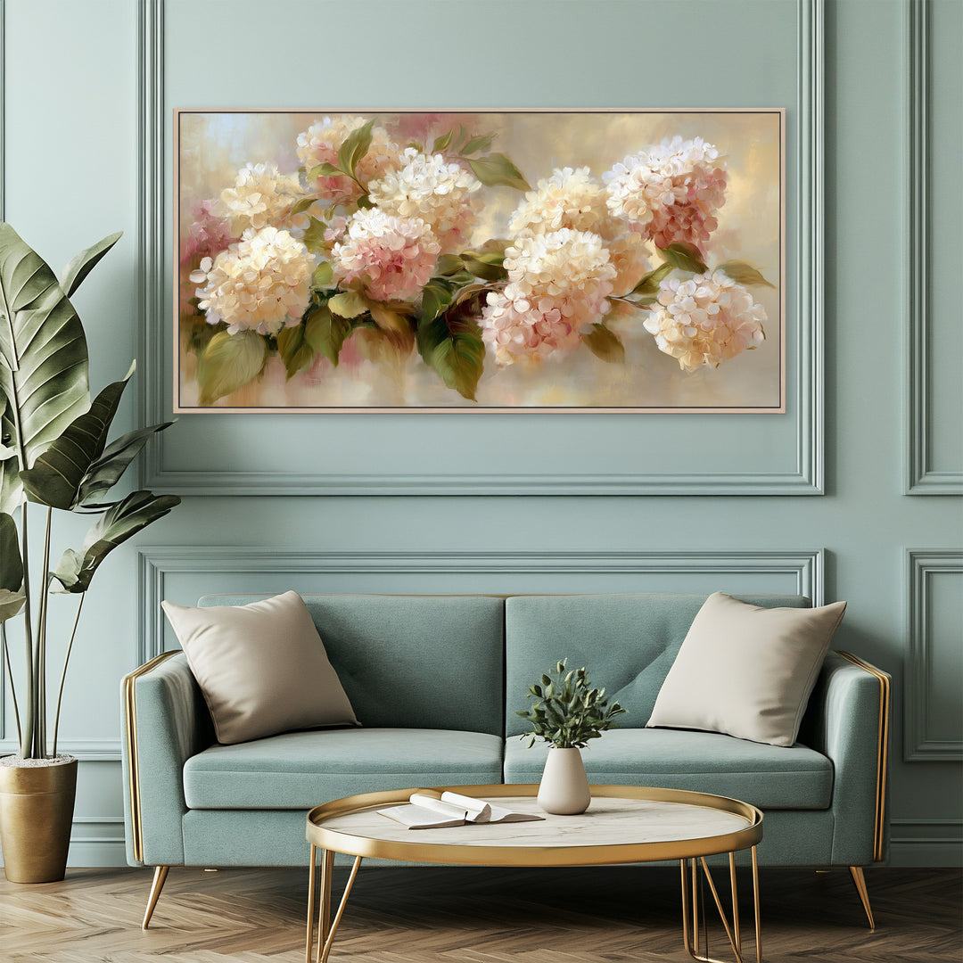 Blush Hydrangea Canvas Print