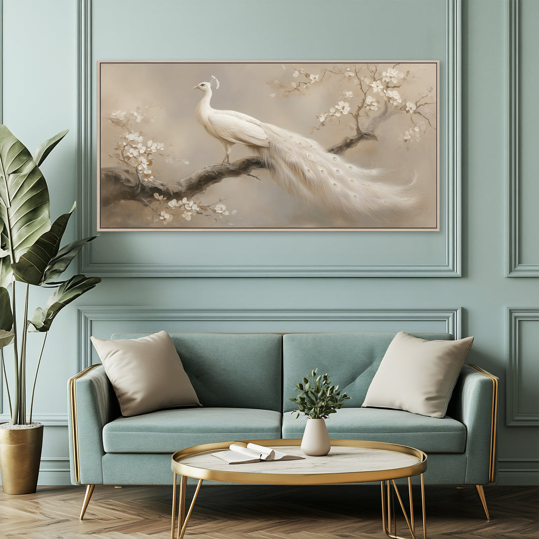 White Peacock Canvas Print