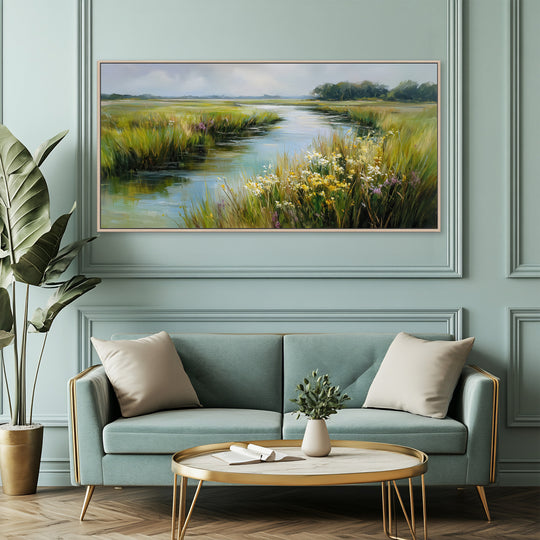 River meadow canvas print