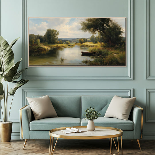 River Boat Canvas Print