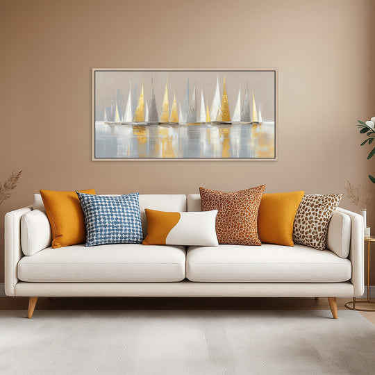 Gold Sailboat Canvas Print