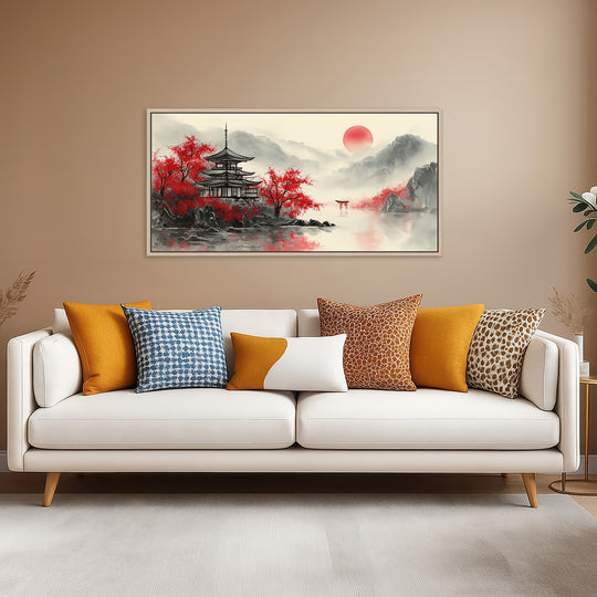 Large Japanese Temple Canvas Print