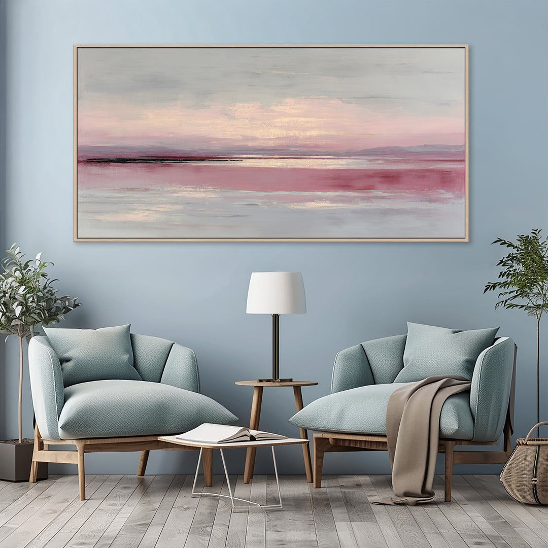 Pink Abstract Seascape Canvas Print