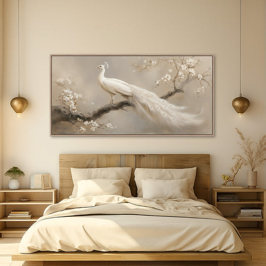 White Peacock Canvas Print