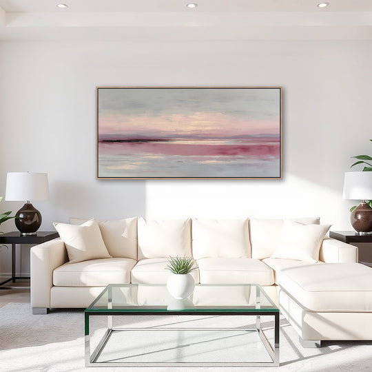 Pink Abstract Seascape Canvas Print