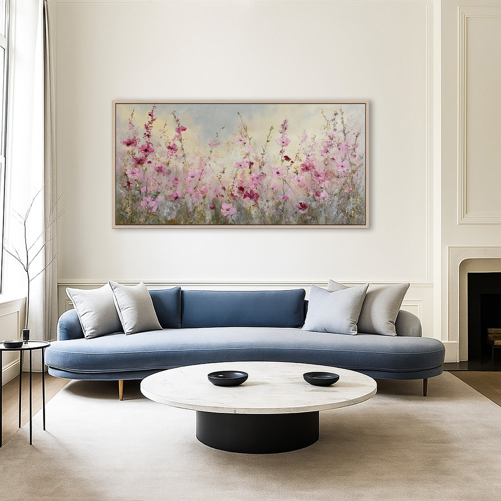 Pink Wildflower Meadow Canvas Print