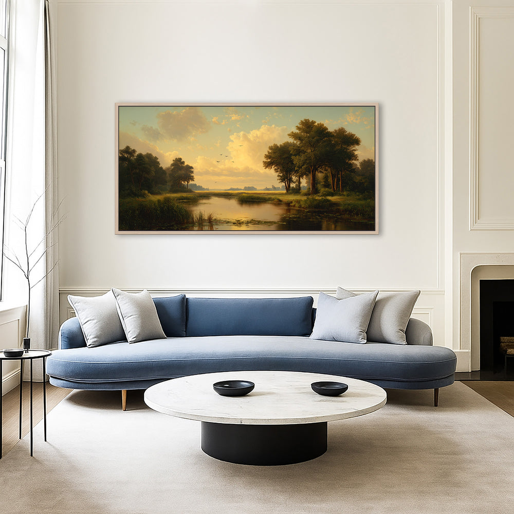 Golden Sunset Landscape Canvas Print