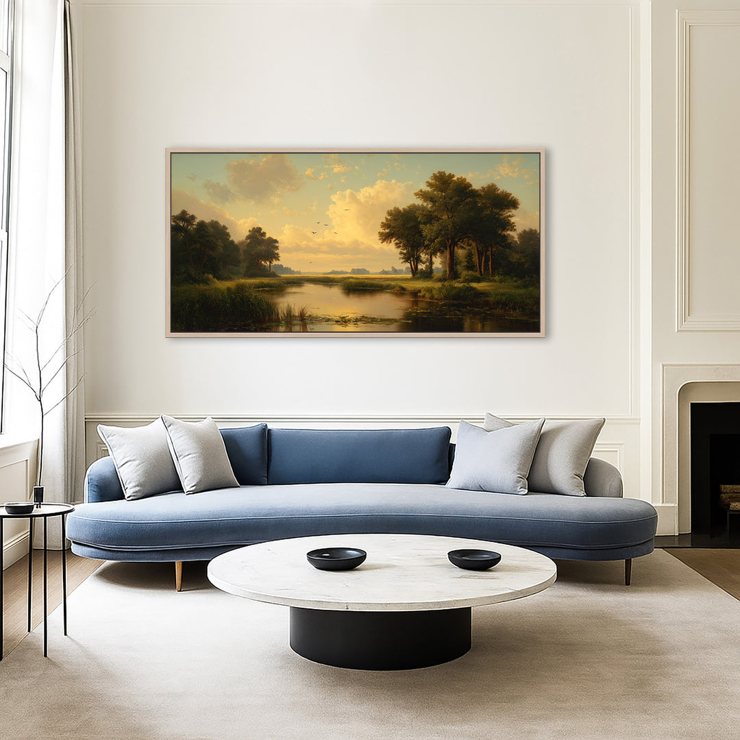 Golden Sunset Landscape Canvas Print