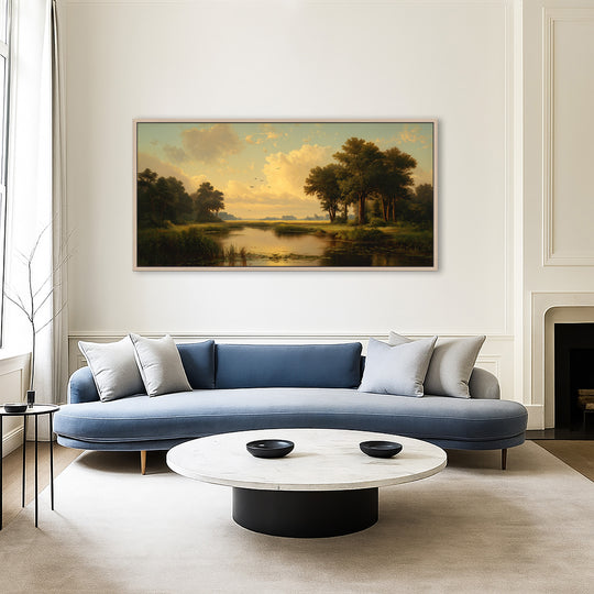 Golden Sunset Landscape Canvas Print