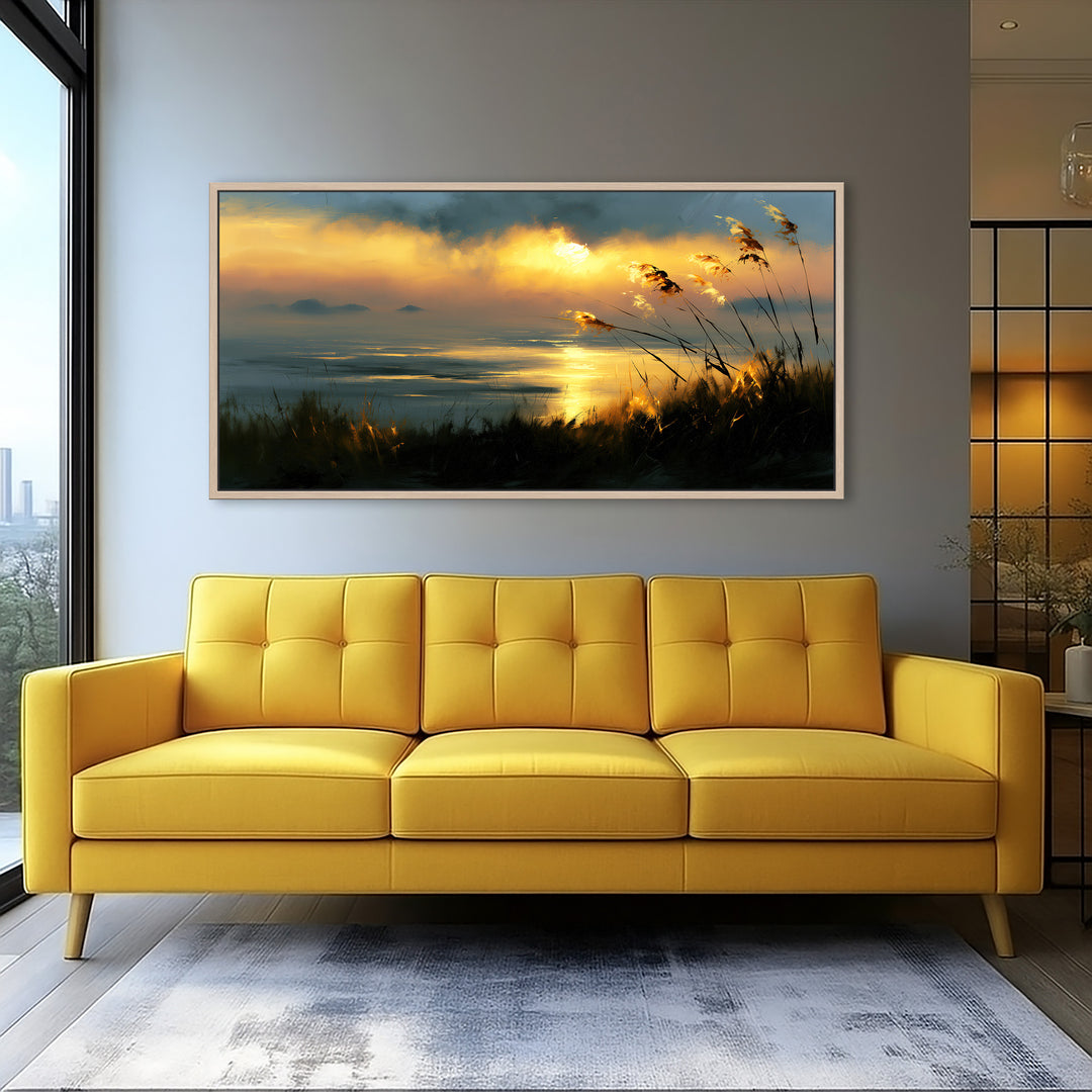 Large Coastal Sunset Canvas Print