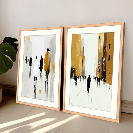 Abstract City Wall Art Prints Set of 2