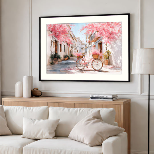 Cherry blossom street wall art print