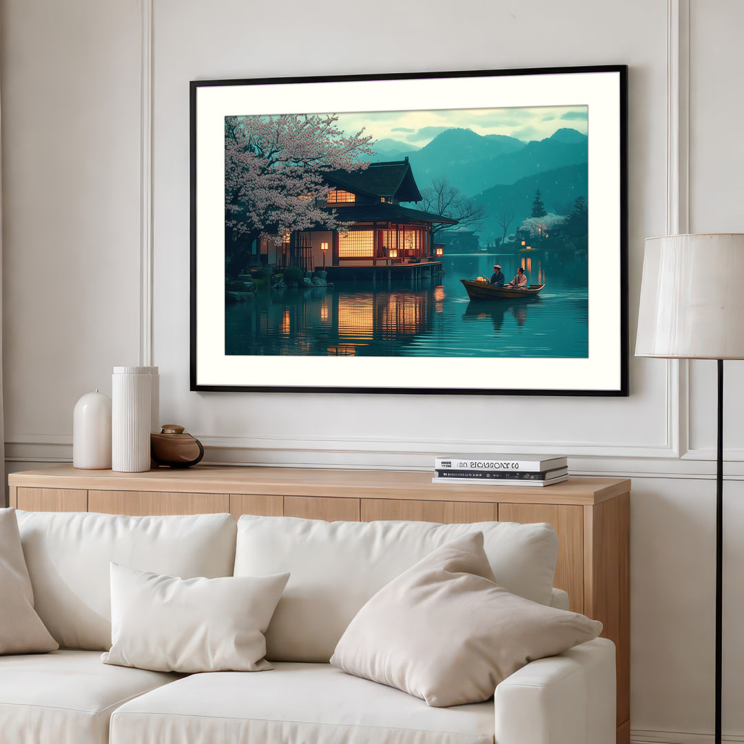 Japanese Lake House Print