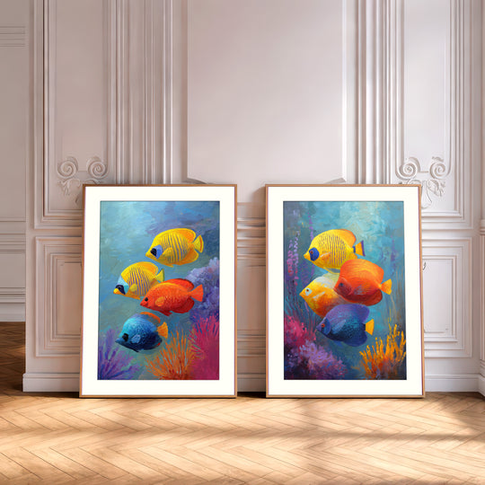 Tropical Fish Wall Art Prints Set of 2