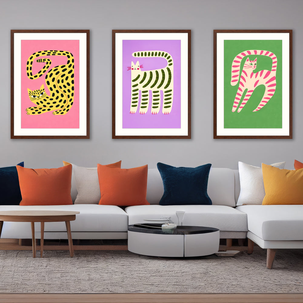 Cat Wall Art Prints Set of 3