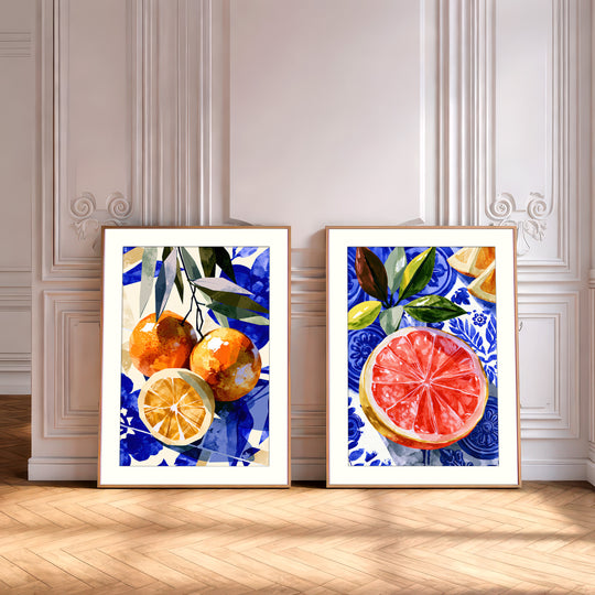 Citrus Wall Art Prints Set of 2