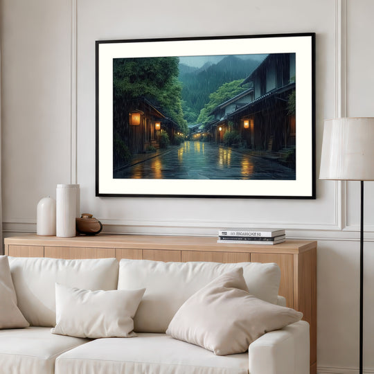 Japanese Rainy Night Wall Art