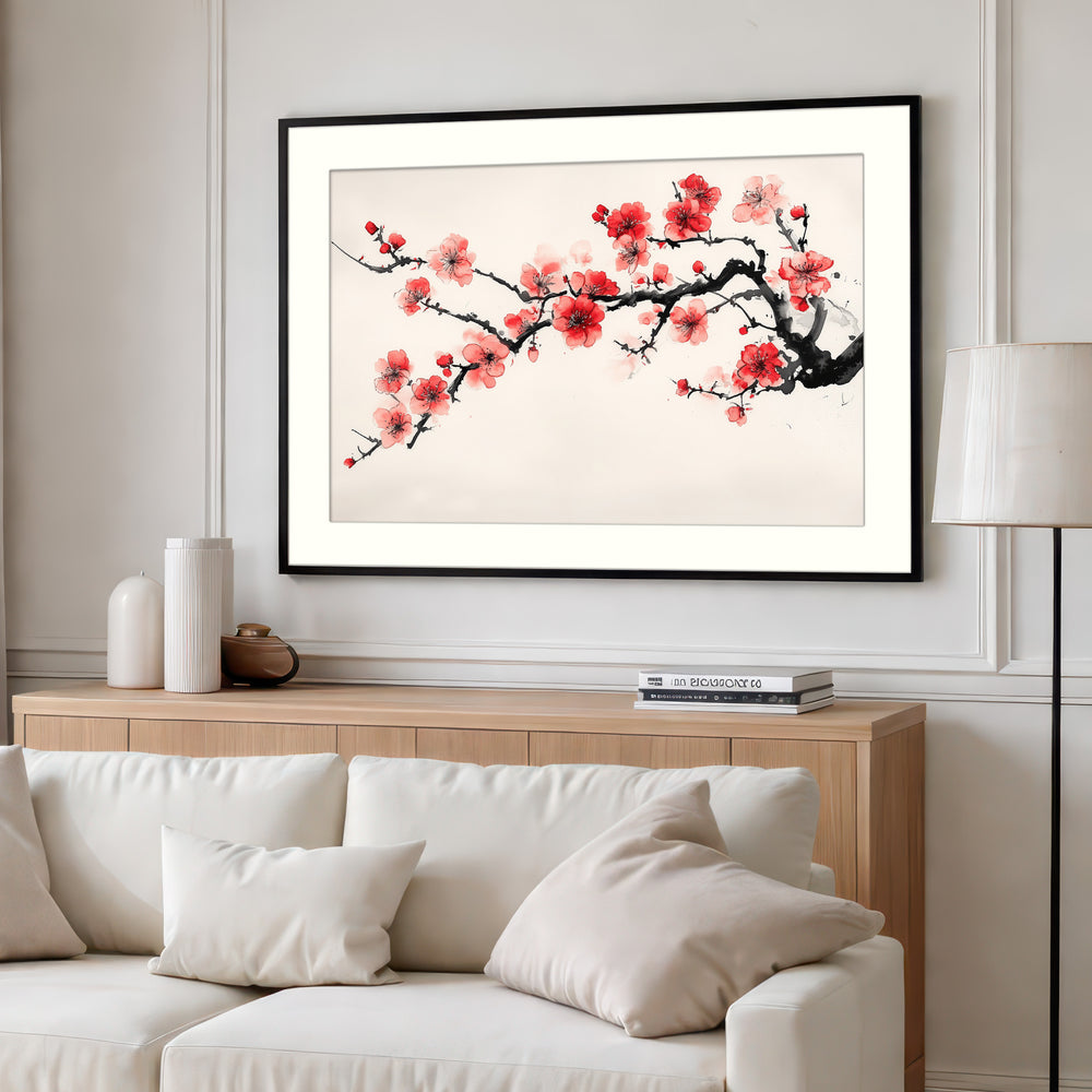 Sumi-e Cherry Blossom Print