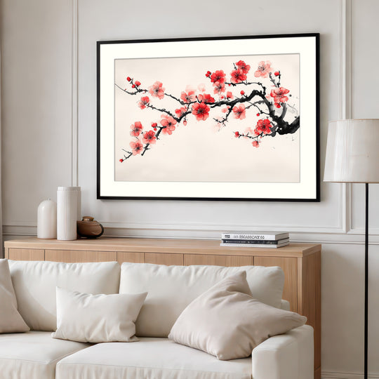 Sumi-e Cherry Blossom Print