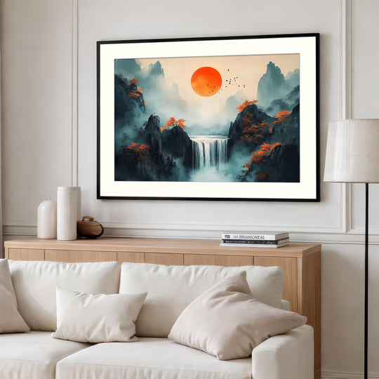 Japanese Mountain Sunrise Wall Art