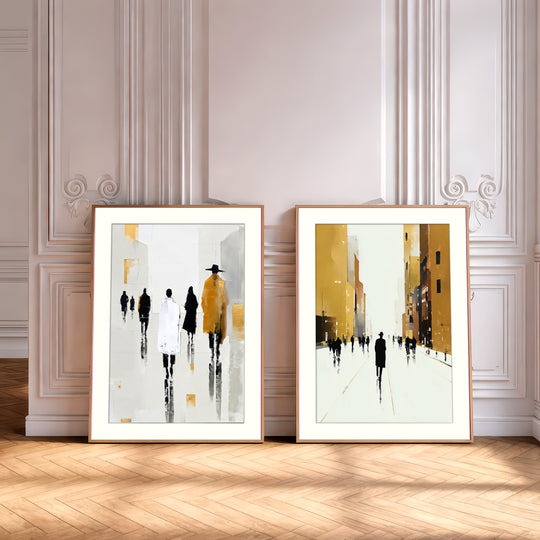Abstract City Wall Art Prints Set of 2