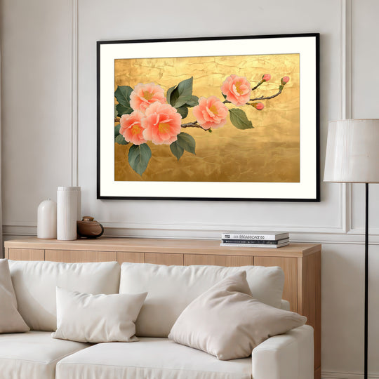 Gold Cherry Blossom Wall Art