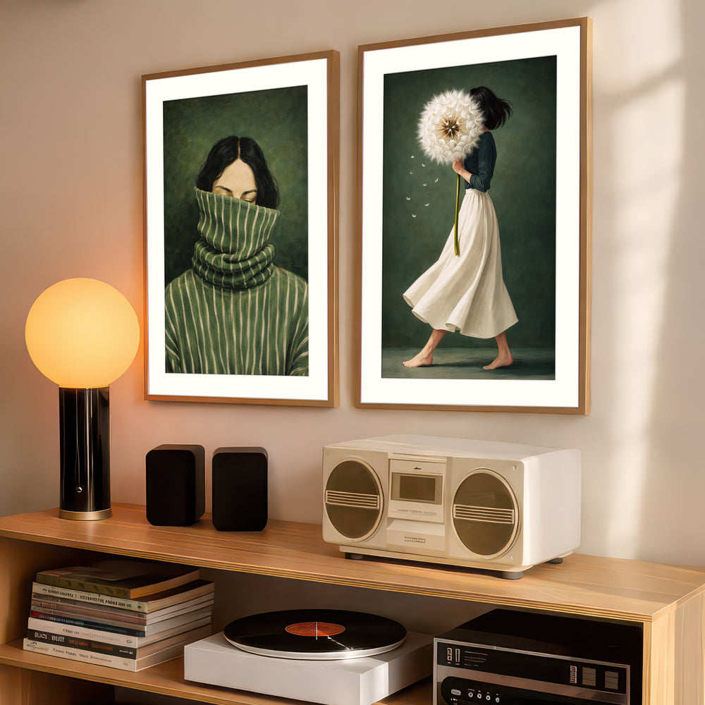 Green portrait set of 2
