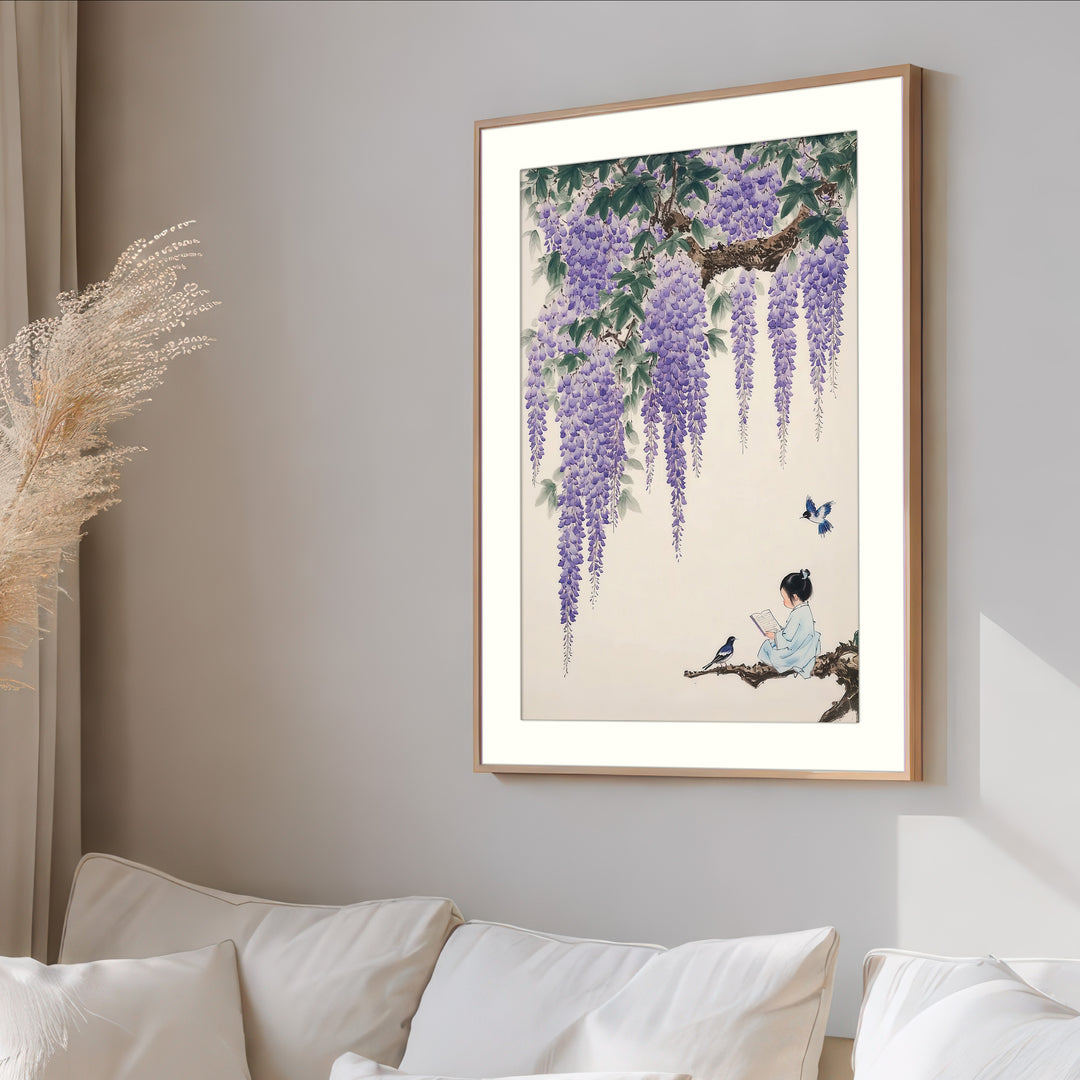 Wisteria Reading Wall Art Print