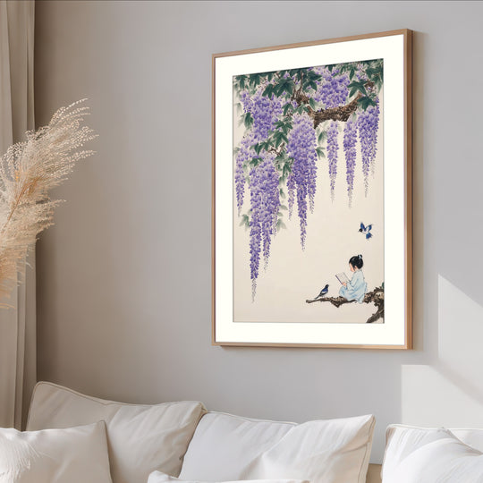 Wisteria Reading Wall Art Print