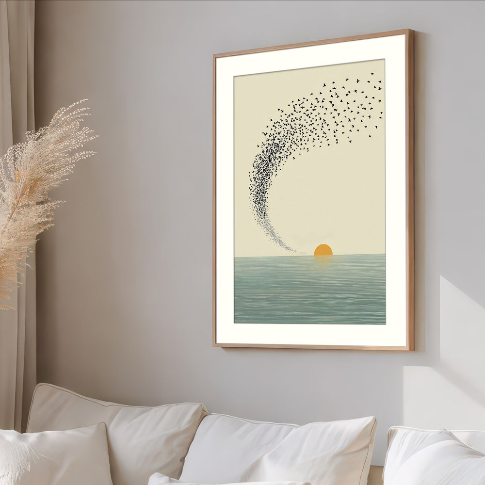 Minimalist sunset wall art print