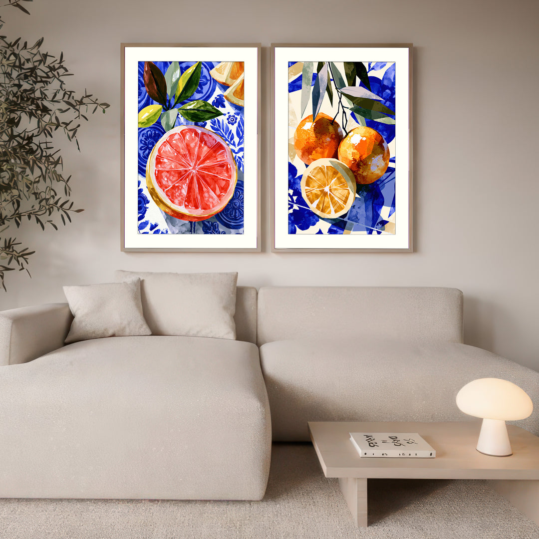 Citrus Wall Art Prints Set of 2
