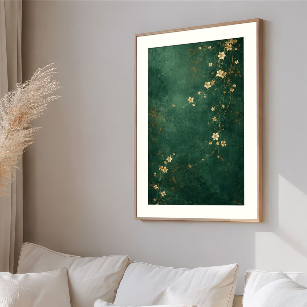 Green Floral Wall Art Print